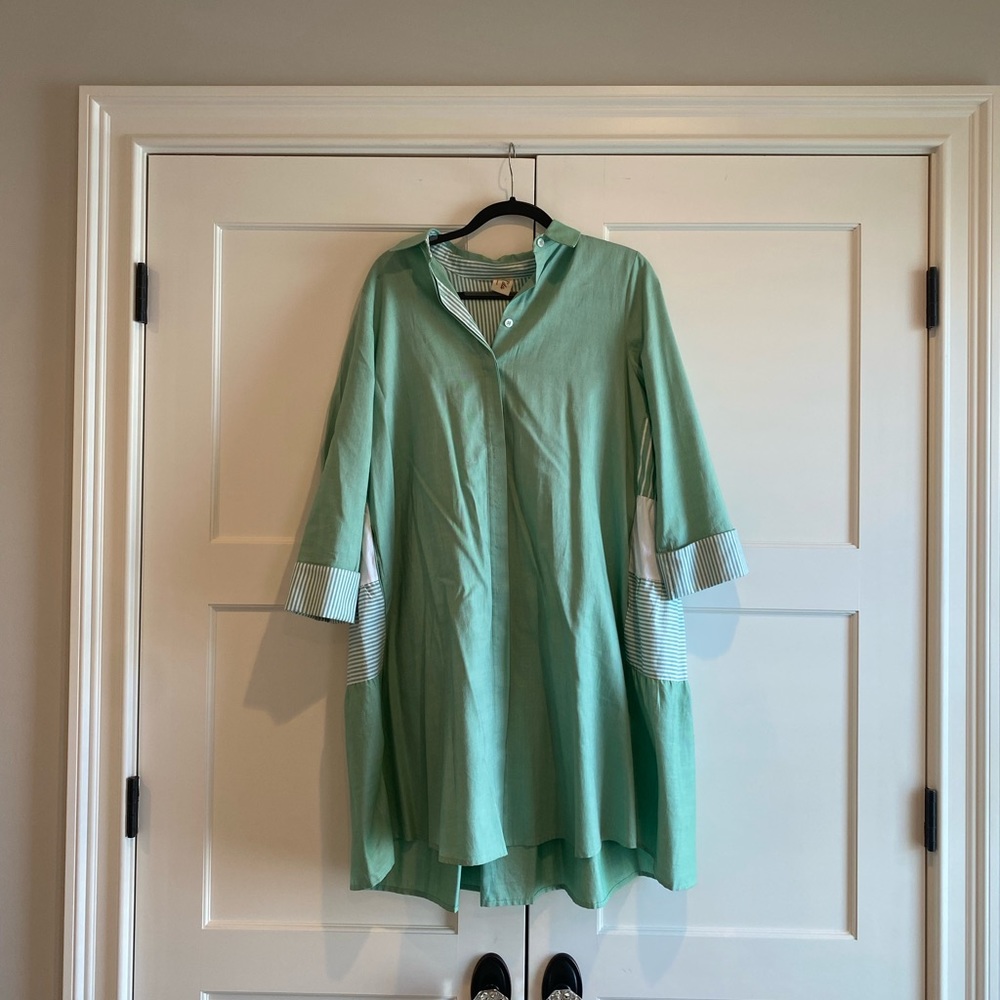 J’da Green Oxford Shirt Dress (Size S)
